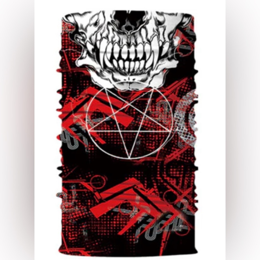🎃 Anarchy Red / Black Graphic Bandana Neck Gaiter